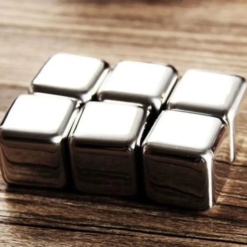 Ice Rocks Stainless Wine Bar Accessories Beverage Chilling Stones Metal Ice Cubes For Drinks Reusable Chilling Stones For Wine