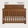 3-Piece Redmond Nursery Furniture Set 4-in-1 Convertible Crib Dresser Chest Strong Pine Wood MDF Coach Cherry Dapper Gray Safety 6