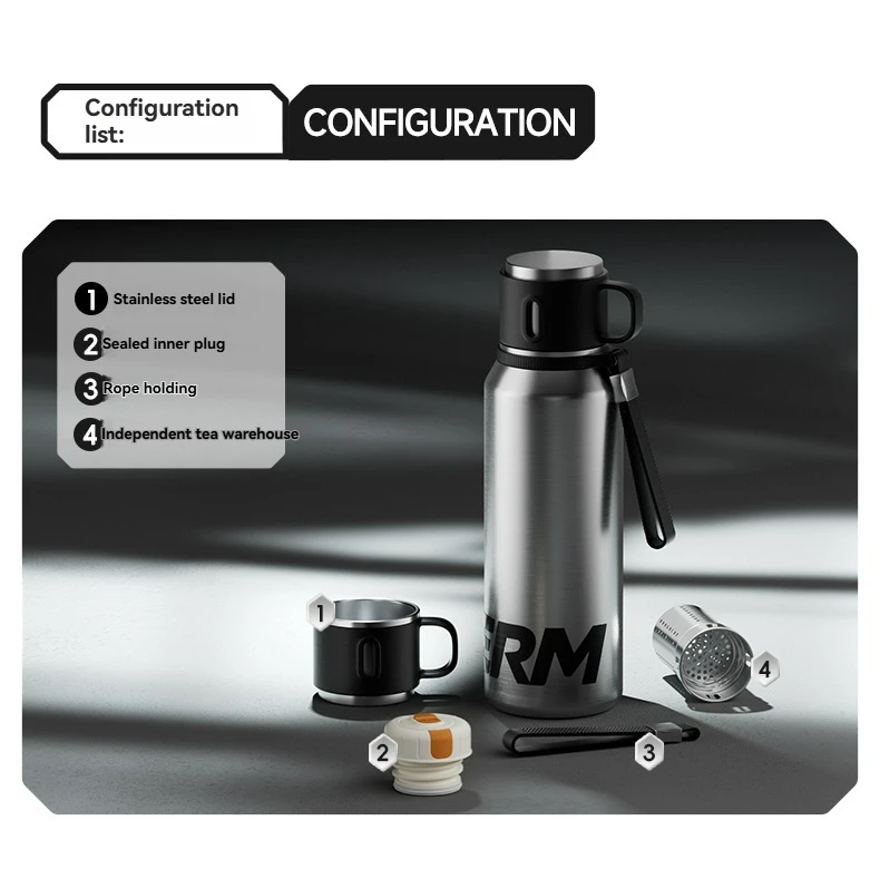 Double Wall Vacuum Insulated Thermos Bottle Stainless Steel Flask Portable Travel Mug With Lid Outdoor Hiking Gym Daily Use