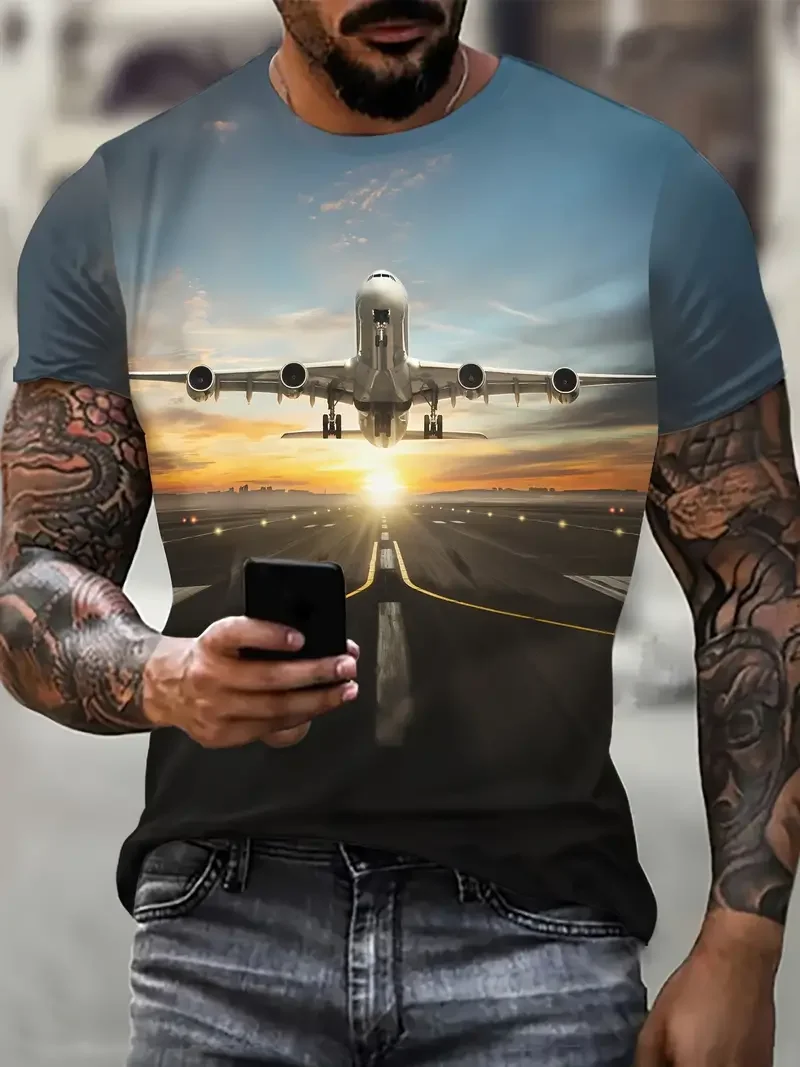 T-shirt 3d con illusione ottica uomo moda designer casual_voghion.com