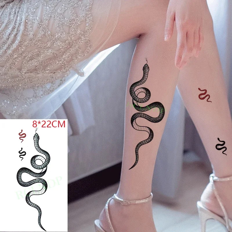Waterproof Temporary Tattoo Sticker Sexy Snake Element Fake Tatoo Flash Tatto Body Art for Women Men tatuajes temporales 3