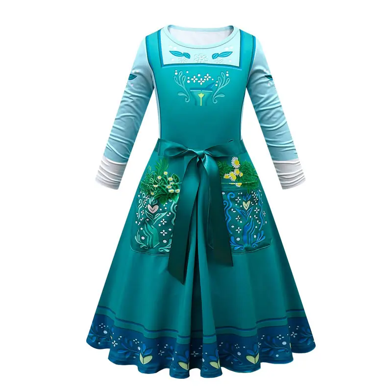 

Fashion Encanto Party Dress For Teen Girl Costume Halloween Children Up Print Princess Frock Kid Tunic Clothes