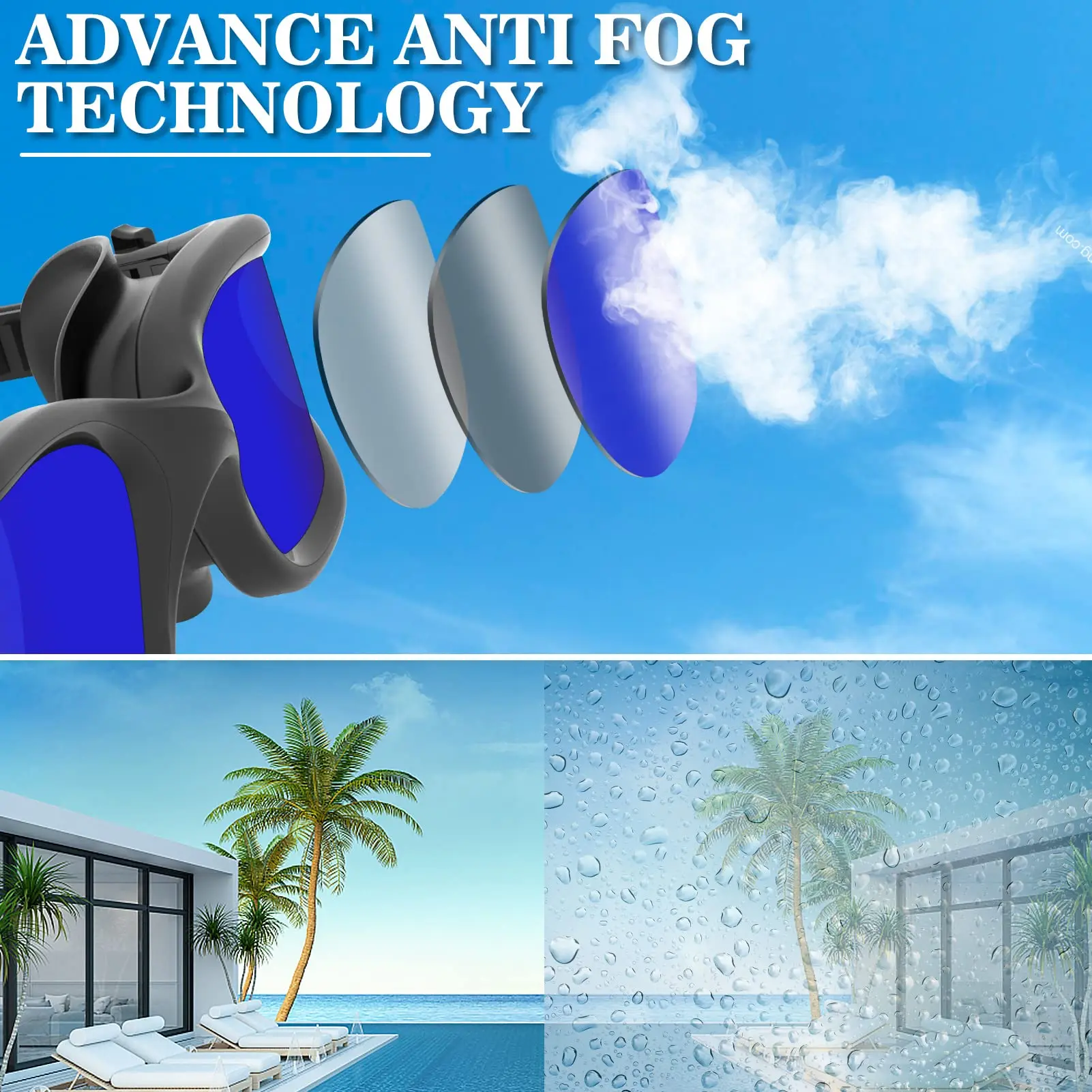 Win.Max Polarized Swimming Goggles Swim Pool Goggles Anti Fog Anti UV No Leakage Clear Vision for Men Women Adults Teenagers