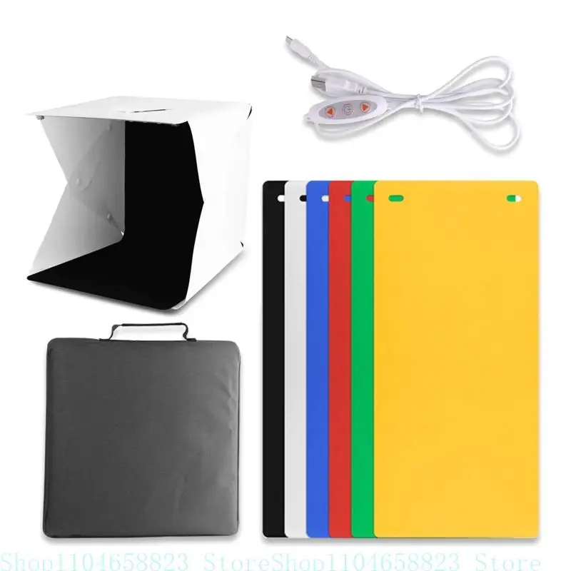 Folding Light Box 40cm Portable Photography Photo Studio Tent LED Softbox Background USB Light Box For DSLR Camera
