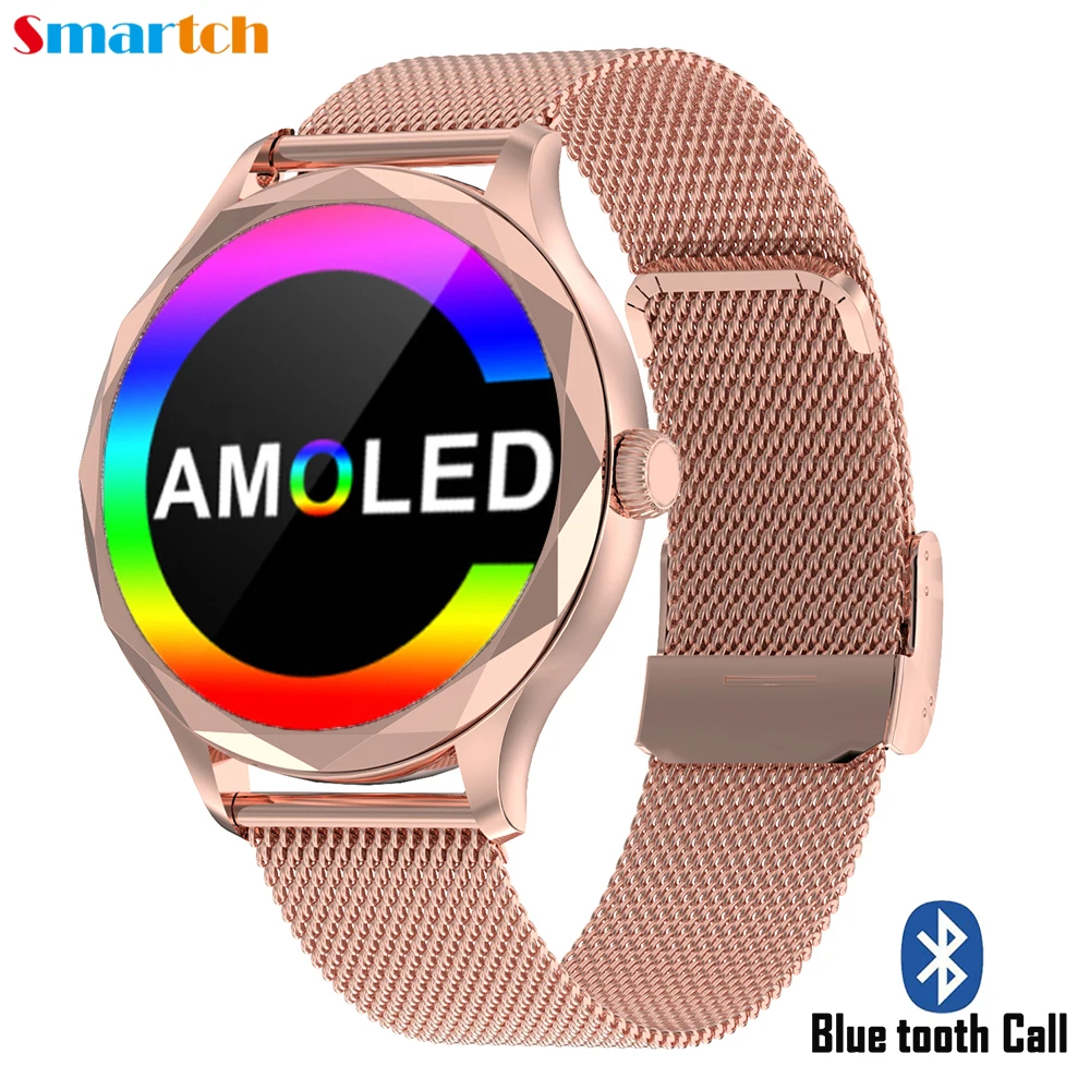 

Women Blue Tooth Call 1.3" AMOLED Screen Smart Watch 100+ Sports Modes Waterproof Lady Watches Voice Assistant Female Smartwatch