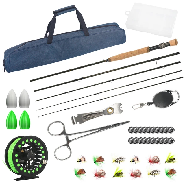 Carbon Fly Fishing Rod and Reel Combo Set 42 Pieces Kit Fly Fishing Gear  Set Fishing Tools Package Fly Fishing Starter Kit - AliExpress