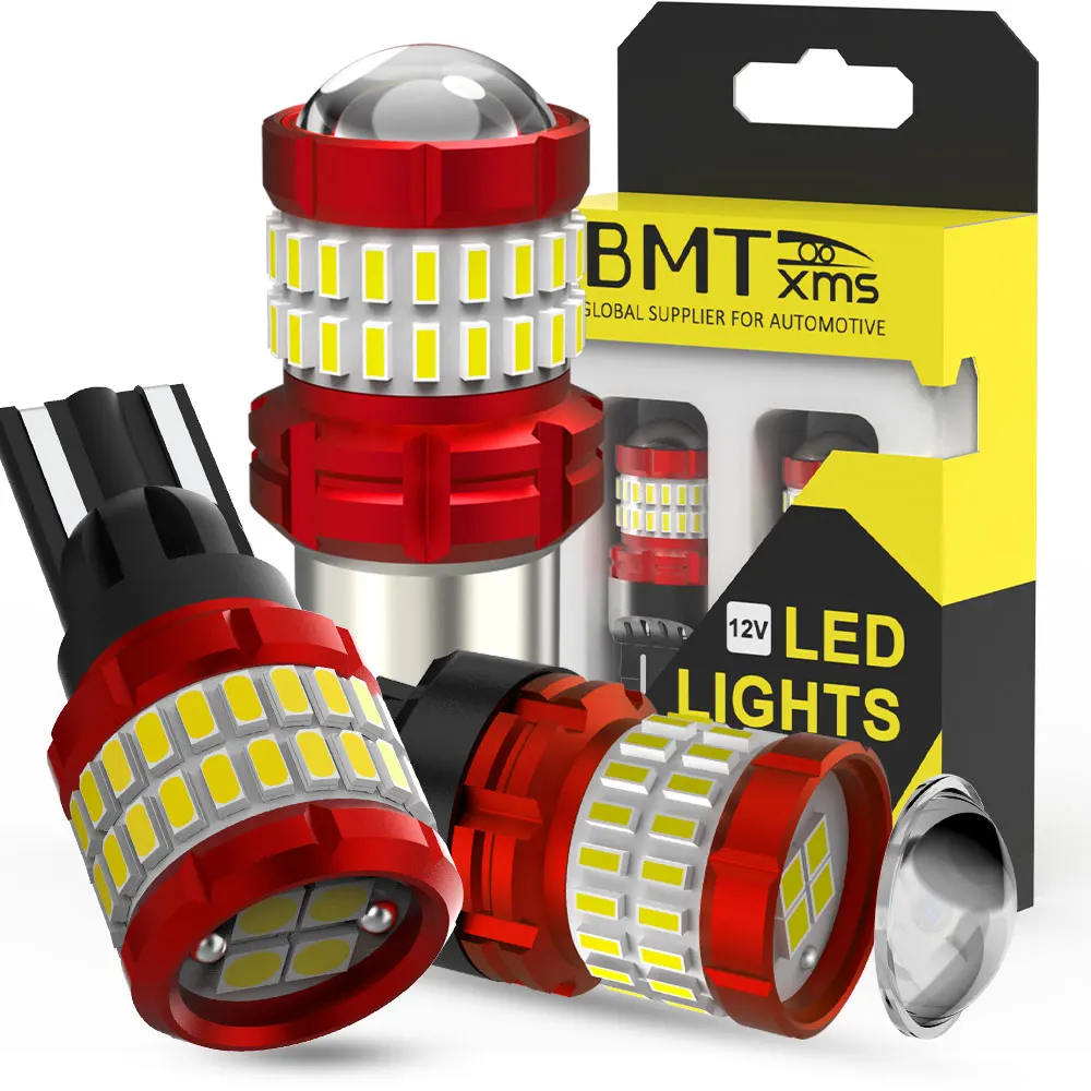 

BMTxms 2Pcs Canbus T15 912 921 1156 BA15S P21W LED Bulb T20 W21/5W 7443 7440 3157 LED Backup Light Car Reverse DRL Lamp White