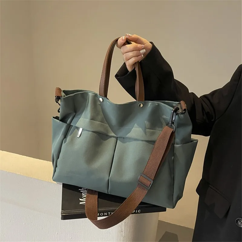 Vintage Canvas Tote Bag Spacious, Multi Pocket Design Shoulder Crossbody Bags for Modern Women’s Daily Essentials & Travel Needs