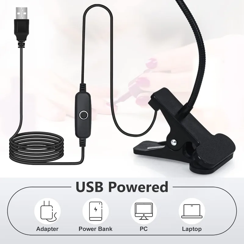 네일 드라이어 라이트 UV 네일 램프 395nm 파장 클립형 데스크 미니 USB 젤 네일용 손톱 매니큐어 살롱 도구