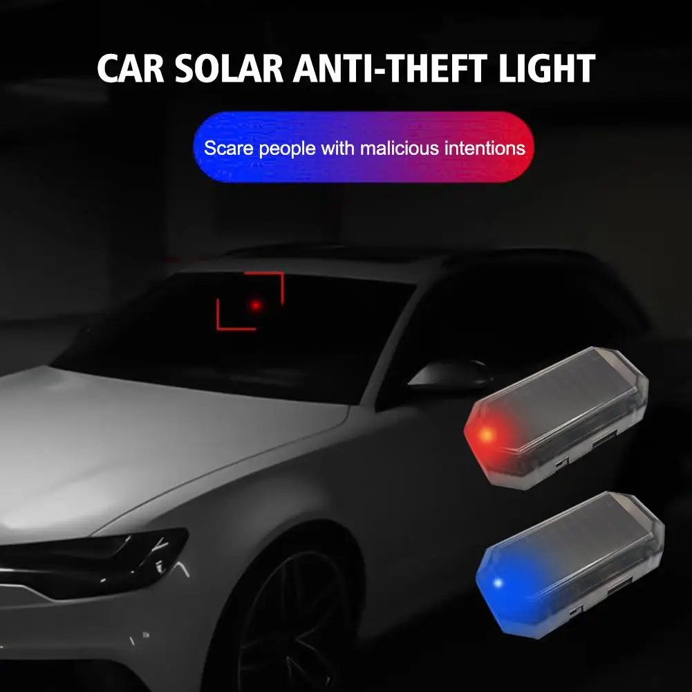 

Car Solar Anti-theft Light Emergency Warning Flash Lights Car Automotive Warning Electronic Parts Lamp Decorative U0P7