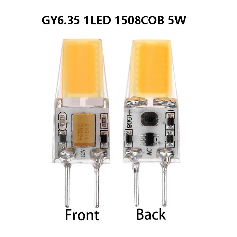 

5W GY6.35 LED Silicone Lamp Crystal Lamp Beads AC/DC12VCOB Chandelier Plug-in LED Light Source 1508SMD COB SMD Replace Halogen