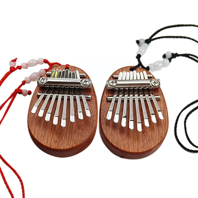 Mini Kalimba 8 Keys Thumb Piano Great Sound Finger Necklace Gift