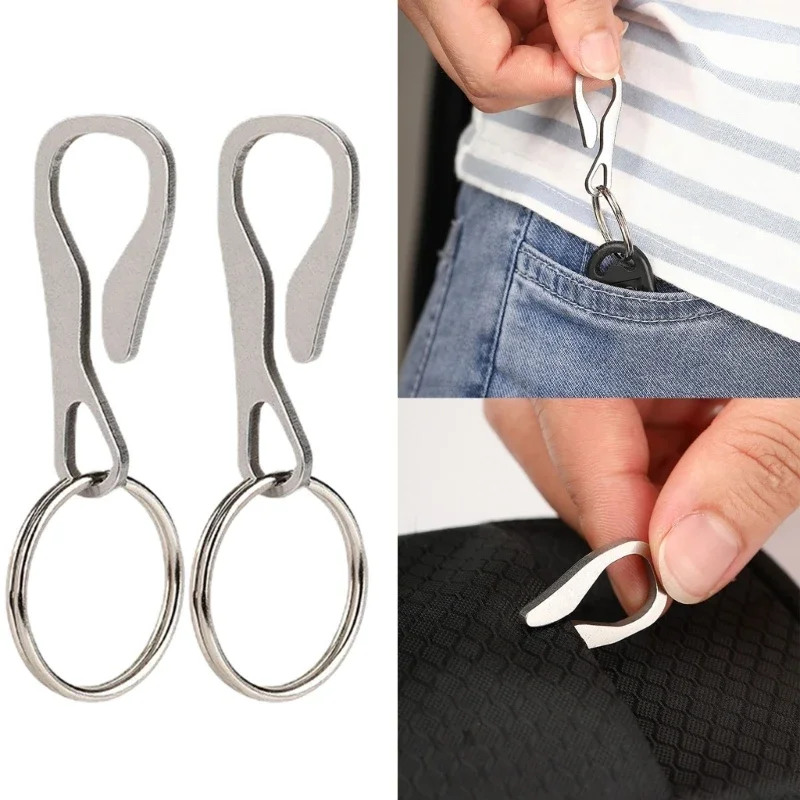 

Stainless Steel Keychain Keyring Hook Mountaineering Buckle Climbing Quick Hanging Safety Clasp Clip Outdoor Key Holder