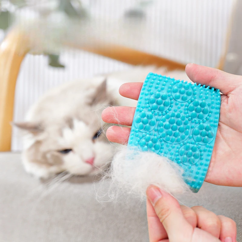 Pet Cat Hair Removal Massage Gloves brush Cats Scratching Rubbing Brush Kitten Grooming Bathing Cleaning Removal Comb