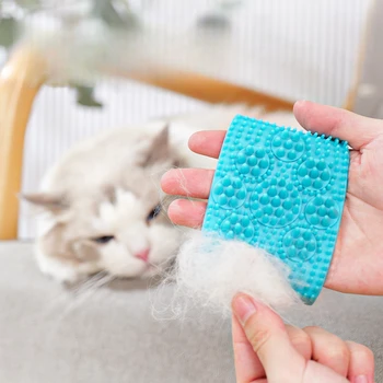 Pet Cat Hair Removal Massage Gloves brush Cats Scratching Rubbing Brush Kitten Grooming Bathing Cleaning Removal Comb