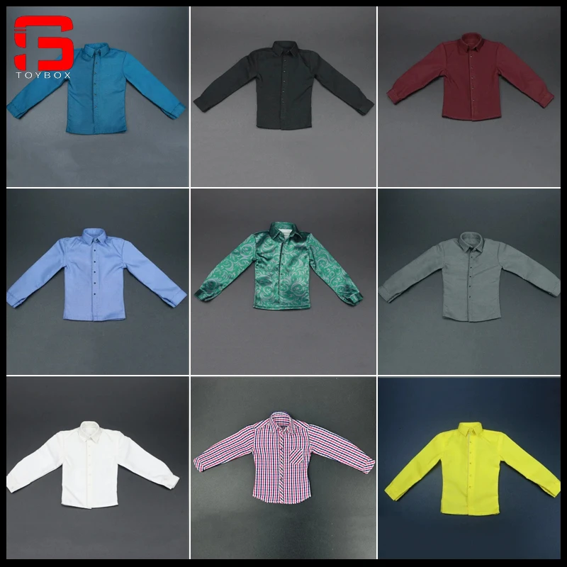 

Мужской солдат в масштабе 1/6, однотонная клетчатая рубашка с длинным рукавом, нижнее белье, модель одежды, подходит для 12 дюймовых экшн-фигурок, кукол