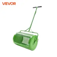VEVOR Compost Spreader and Peat Moss Spreader 24 in Push/Tow-Behind Roller Lawn Spreader with Height Adjustable T Shaped Handle 1
