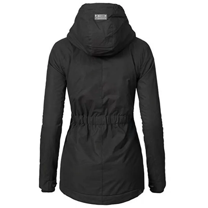 Women Winter Fashion Elegant Long-sleeve Casual Warm Jackets Hoodie Harajuku Parkas Pie Overcoming Cotton Coat Plus Size Clothes