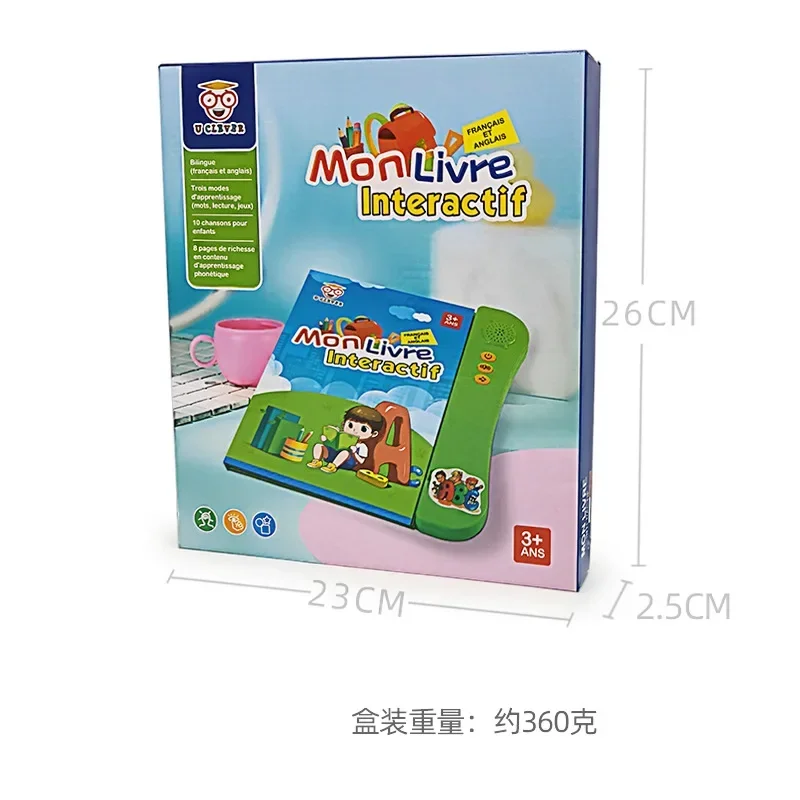 French and English Bilingual Finger Reading Children's Voice Book Intelligent Learning Toys French E-book Early Education 5