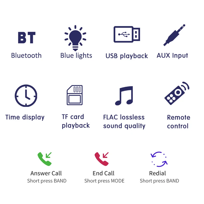 Autoradio Bluetooth mains libres, 1 Din, Audio MP3, Lecteur USB, TF, Mx,  ID3, Andrea Control, Connecteur ISO, Système audio stéréo, Unité  principale, 530