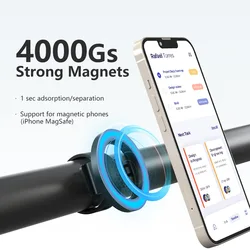Magnetic Universal Phone Mount with Adjustable Silicone Strap for Bikes, Treadmills, Strollers, and Gym Equipment (Black)
