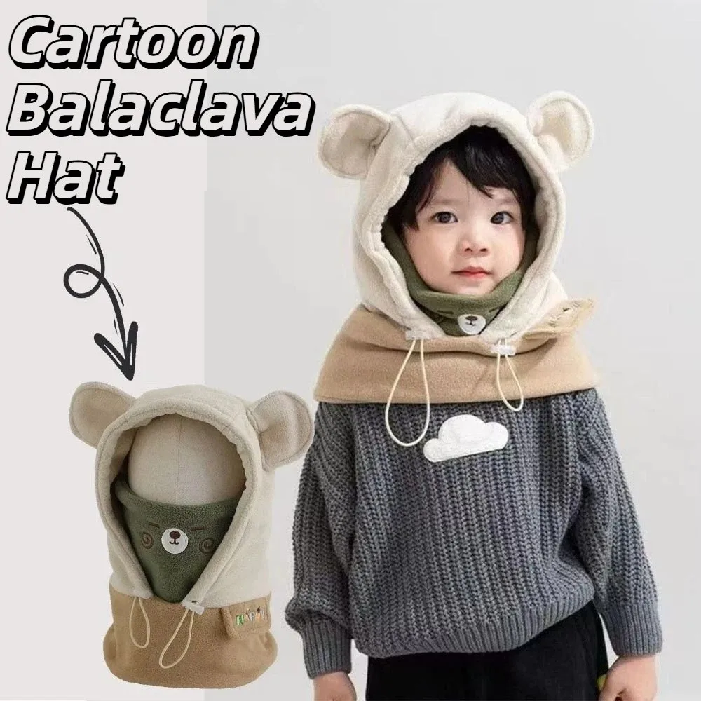 Funny 3 in 1 Cute Winter Hats Soft Plush Cartoon Balaclava Hat Keep Warm Mask&Scarf One-piece Hats Cycling