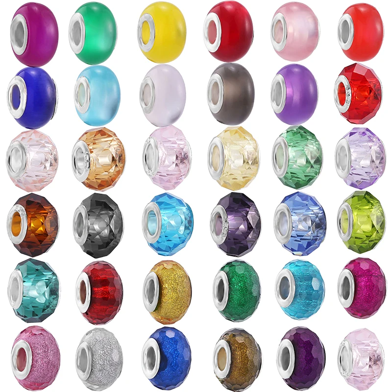 

10Pcs/Lot 45 Styles Crystal Murano Glass Beads Fit Original DIY Charms Brand Bracelet For Women Men Jewelry Gift Special Offer