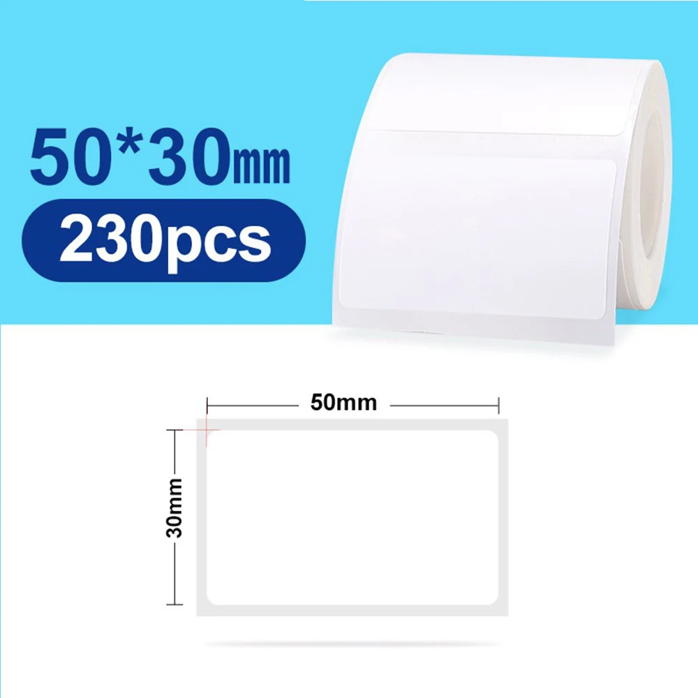 Niimbot B21 B1 B3S 50x30mm 40x30mm 50x50mm 50x80mm label sticker Waterproof WhiteThermal Label Paper for Barcode Printing