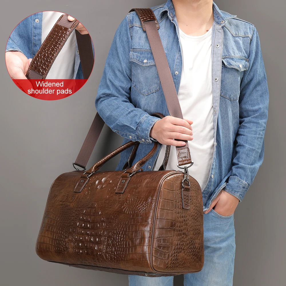 WESTAL Croco Designer Travelling Bag for Men Large Carry-on Luggage Duffle Travel Totes Men's Shoulder Bags Sport Weekend Bags