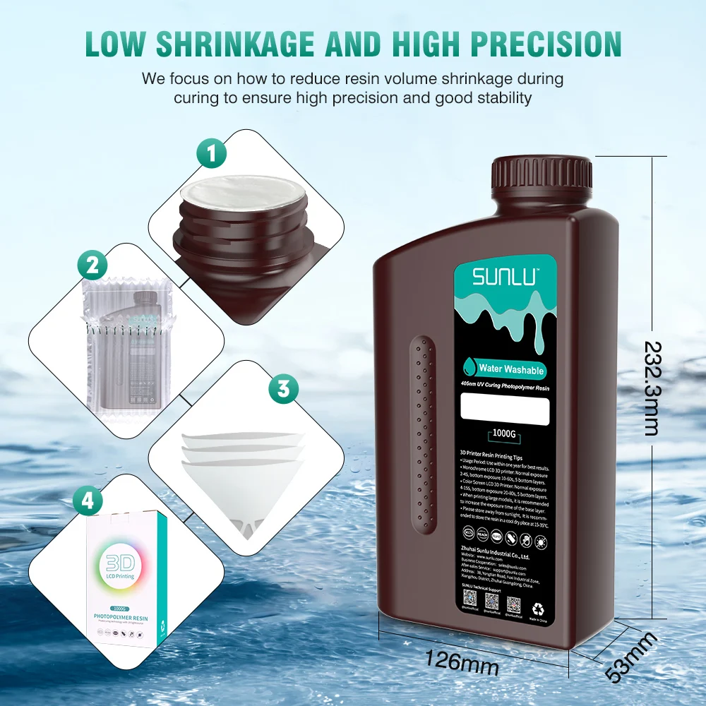 SUNLU SLA LCD  ô  1000G , 3D  , UV ȭ , 405nm , ôϱ , 