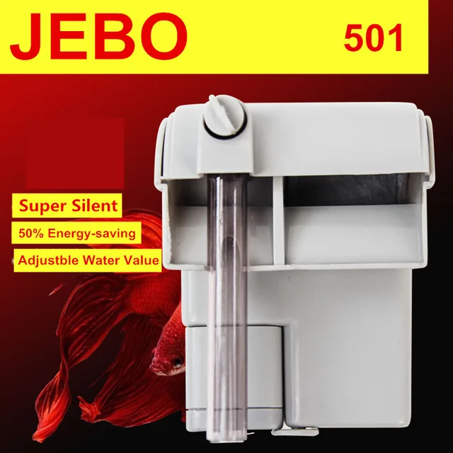 

JEBO Mini Aquarium Power Filter Hang On Slim Filter Waterfall Water Circulation External Filter for Fish Tank 3.5W 220V-240V