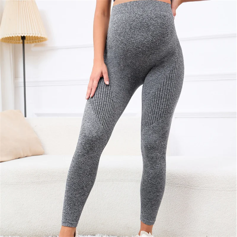Elastic High Waist Maternity Leggings Long Pants Skinny For Pregnant Women Belly Support Body Shaper Sports Gym Fitness Trousers
