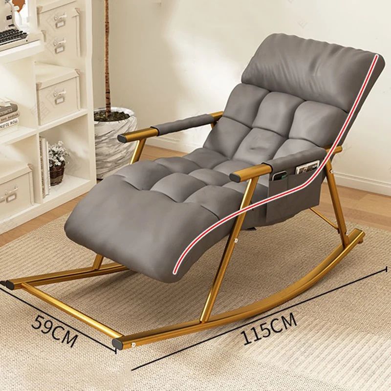 

Nordic Modern Ergonomic Chair Outdoor Foldable Seat Pad Balcony Rocking Armchair Recliner Lounge Silla Nordica Home Furniture