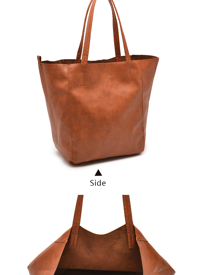 Retro 2 Set Bag Shoulder Bags High Capacity Tote Bags Metal Button Handbags Solid Color Multifunction Beach Bag For_voghion.com