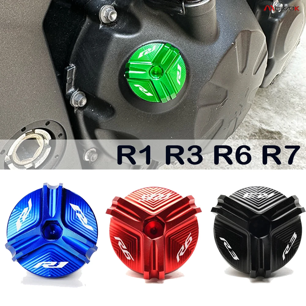 

For YAMAHA YZF R1 R3 R6 R7 YZFR1 YZFR3 YZFR6 YZFR6S YZFR7 2008-2023 Motorcycle CNC Engine Oil Filler Cap Plug Cover