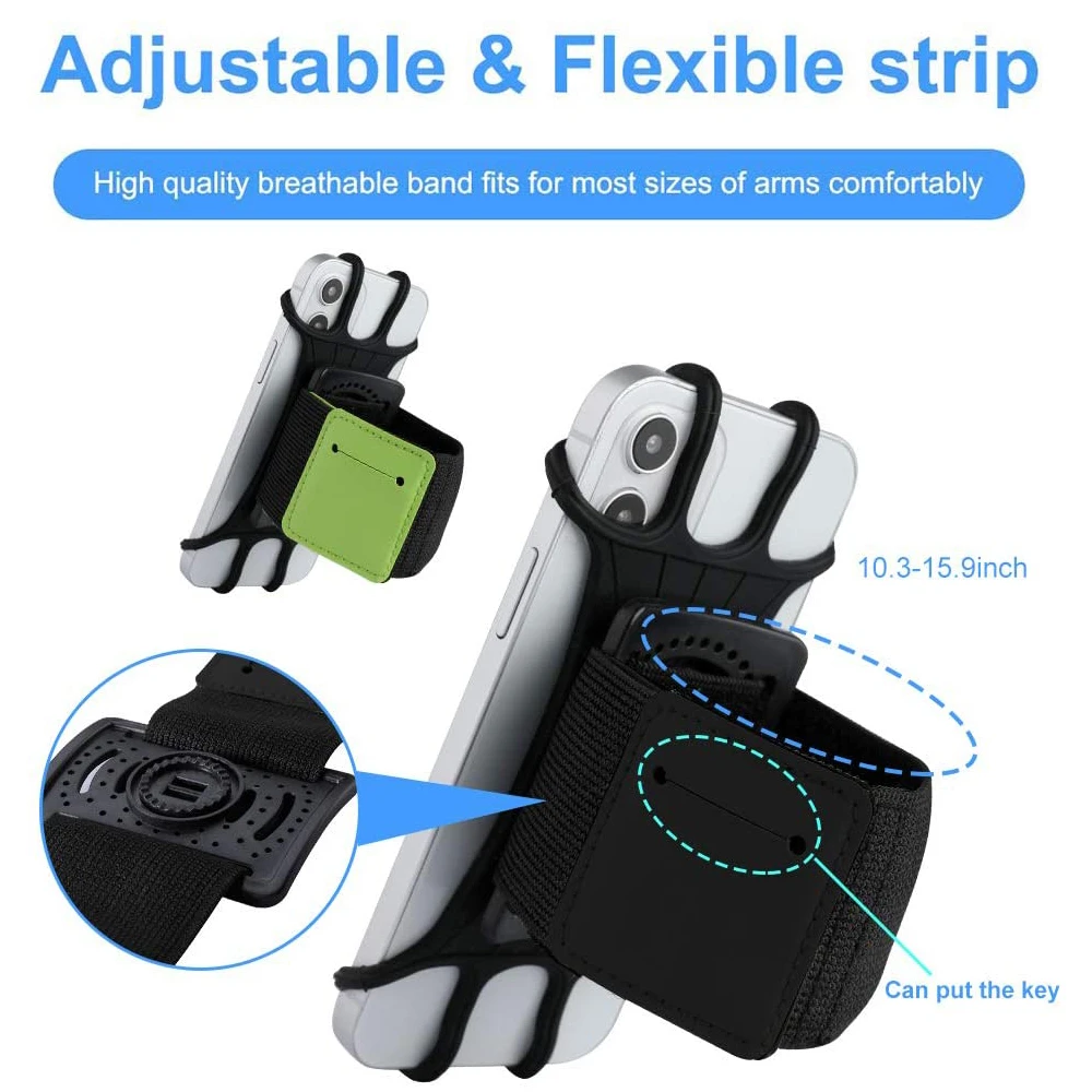 Mobile Phone Armband Phone Arm Band Phone Armband Sports Arm Bag Fitness Arm Bag Universal Outdoor Sports Phone Holder Armband Wrist Case Gym Running Arm Band Phone Bag For IPhone Samsung 4.5-6.5 Inch