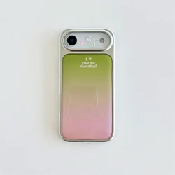 Gradient Green & Pink Epoxy Anti - Drop Phone Case - Japanese & Korean Style - iPhone 17 Pro (Y)