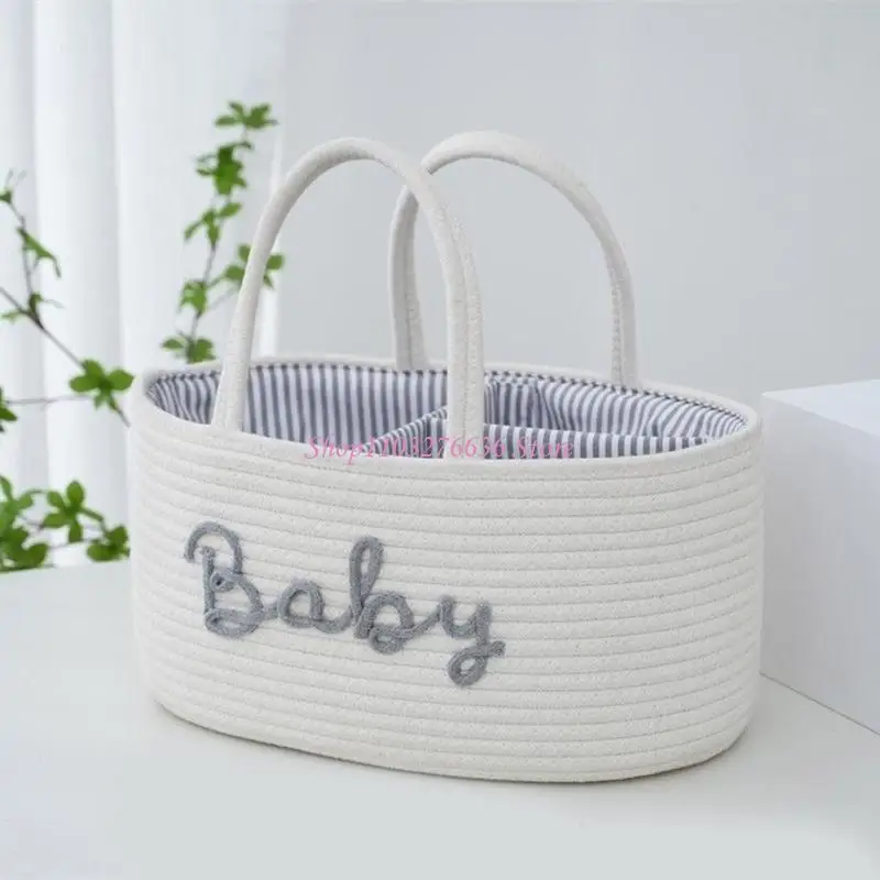 Praktischer Baby-Windel-Aufbewahrungskorb aus Baumwolltuch organisiert moderne Baby-Windel-Aufbewahrungslösung für Kinderzimmer und Reisen – Detail 10