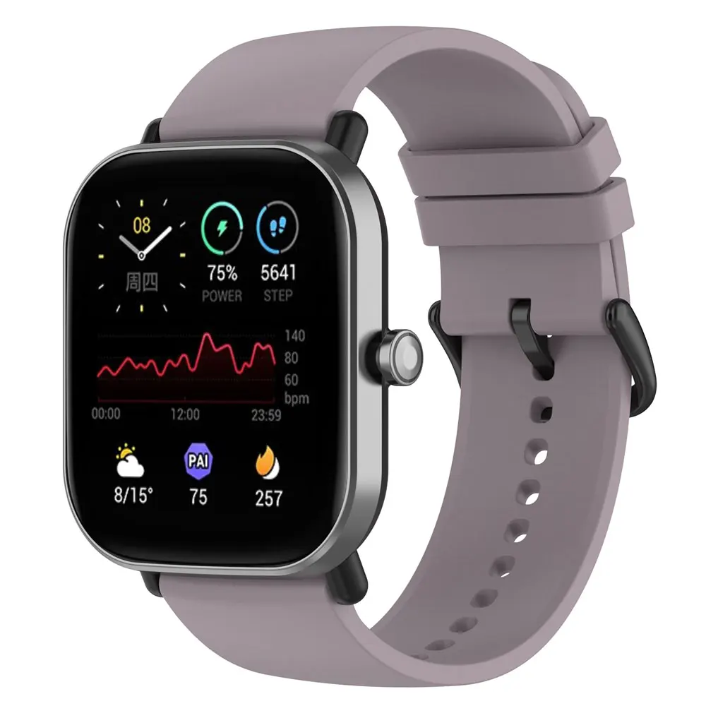 Versatile 20mm Silicone Smart Watch Strap Bracelet