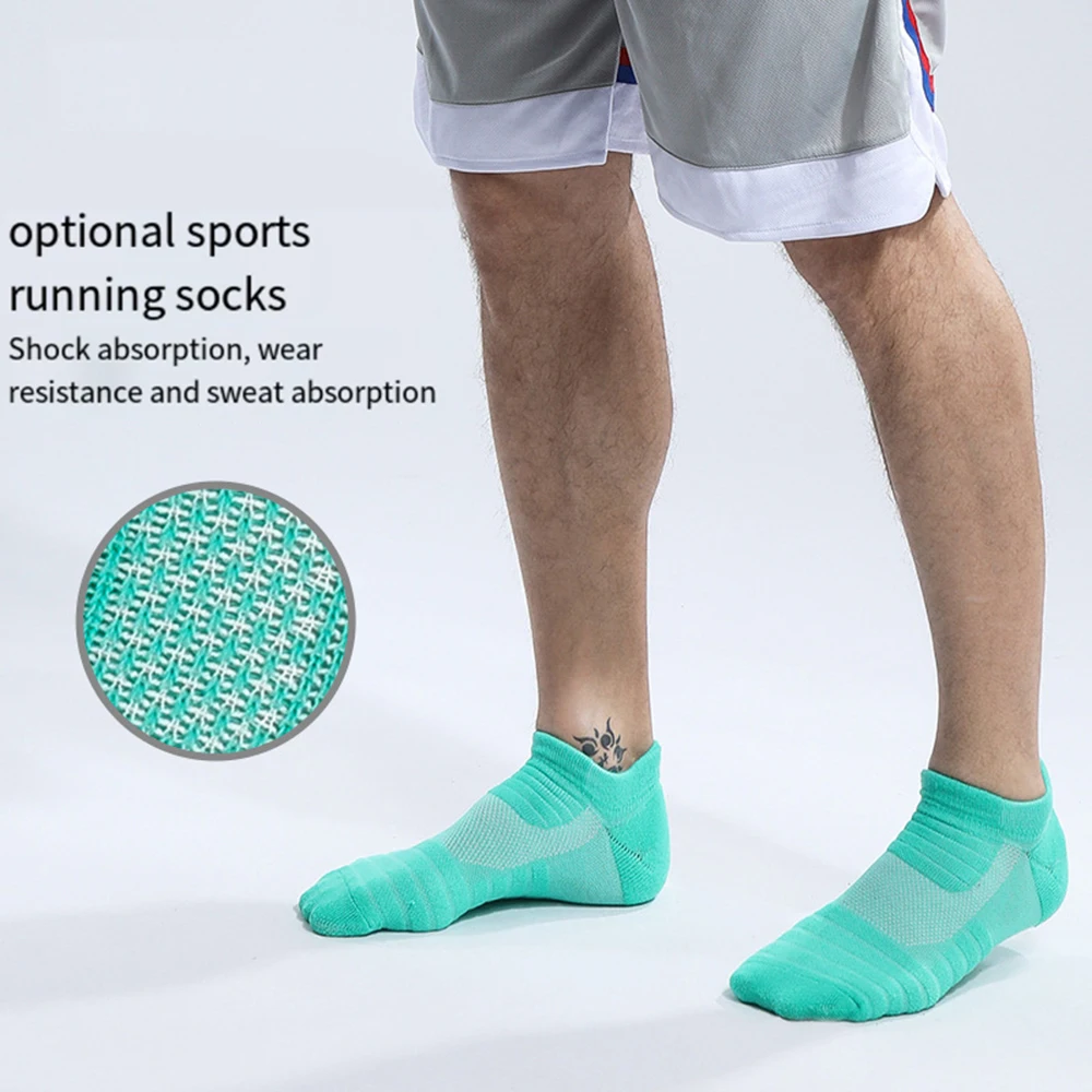 Marathon running socks men's towel bottom thickened anti slip fitness short sports socks running socks for men and women