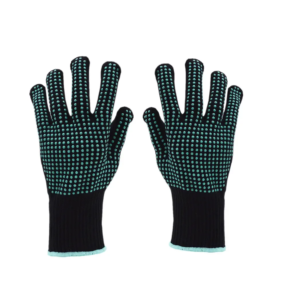 1 Pair Barbecue Anti-scald Gloves silicone oven mitts kitchen gloves silicone oven gloves Heat Glove Resistant BBQ Oven Gloves Kitchen Fireproof Anti-slip For Cooking