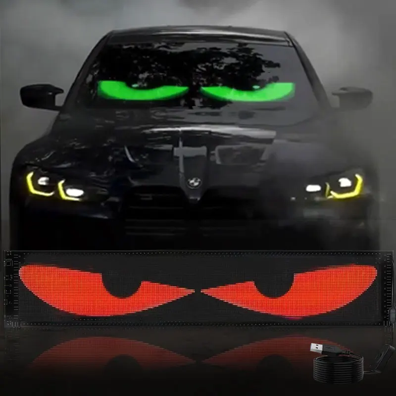 Demon Eyes Car LED Logo APP LED Matrix Pixel Panel Night Light DIY Programmable Flexible Display for Car Truck Accessorie led display light
