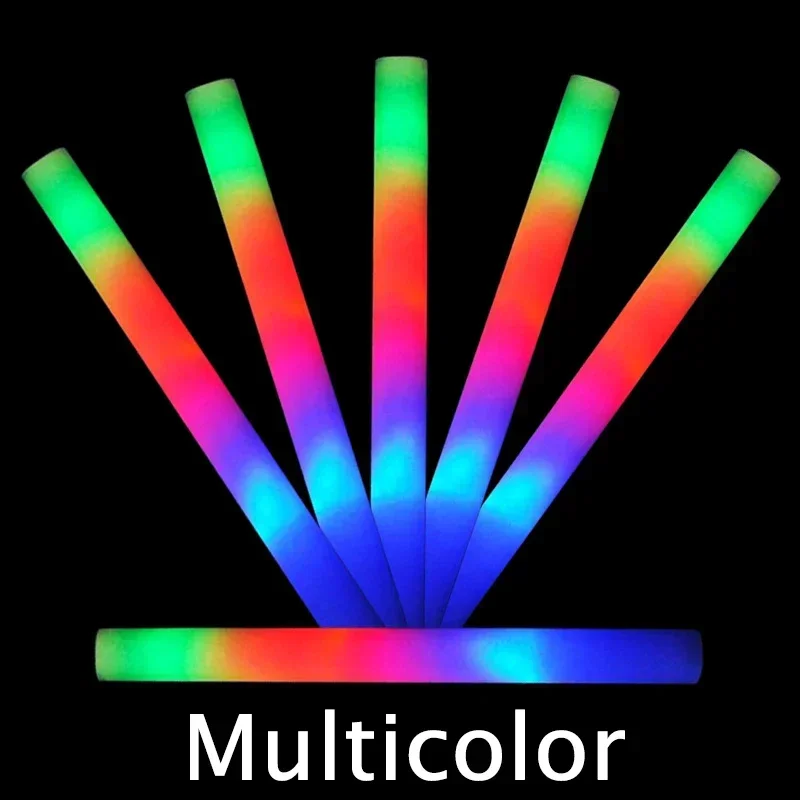 Colorful LED Glow Sticks - RGB Foam Cheer Tubes for Parties  Events