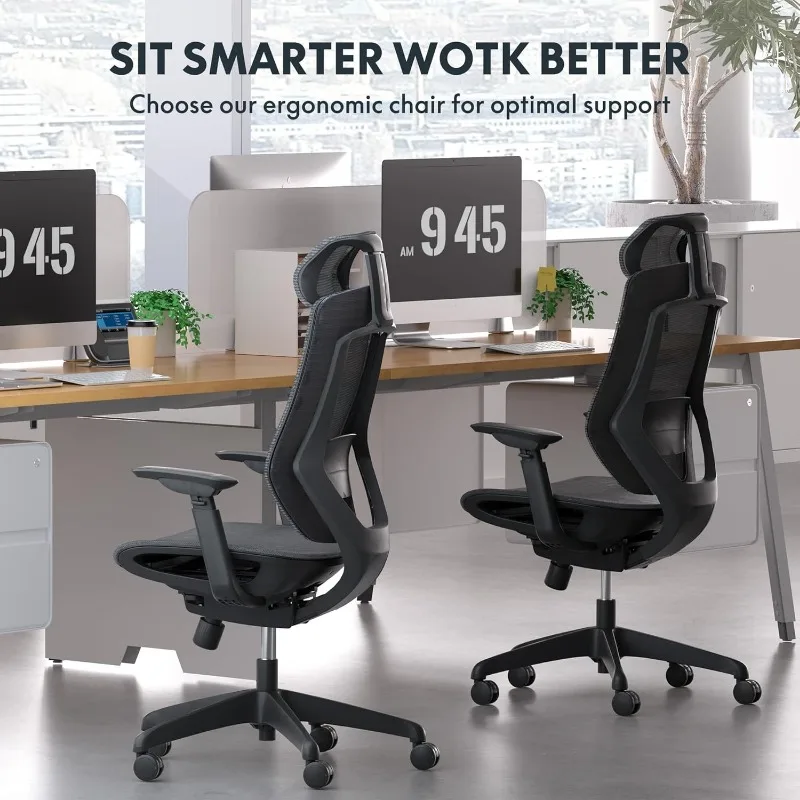 FLEXISPOT Upgraded OC6 500LBS Big and Tall Office Chair Heavy Duty,4D Armrest Mesh Ergonomic Home Office Chair with High Back 3