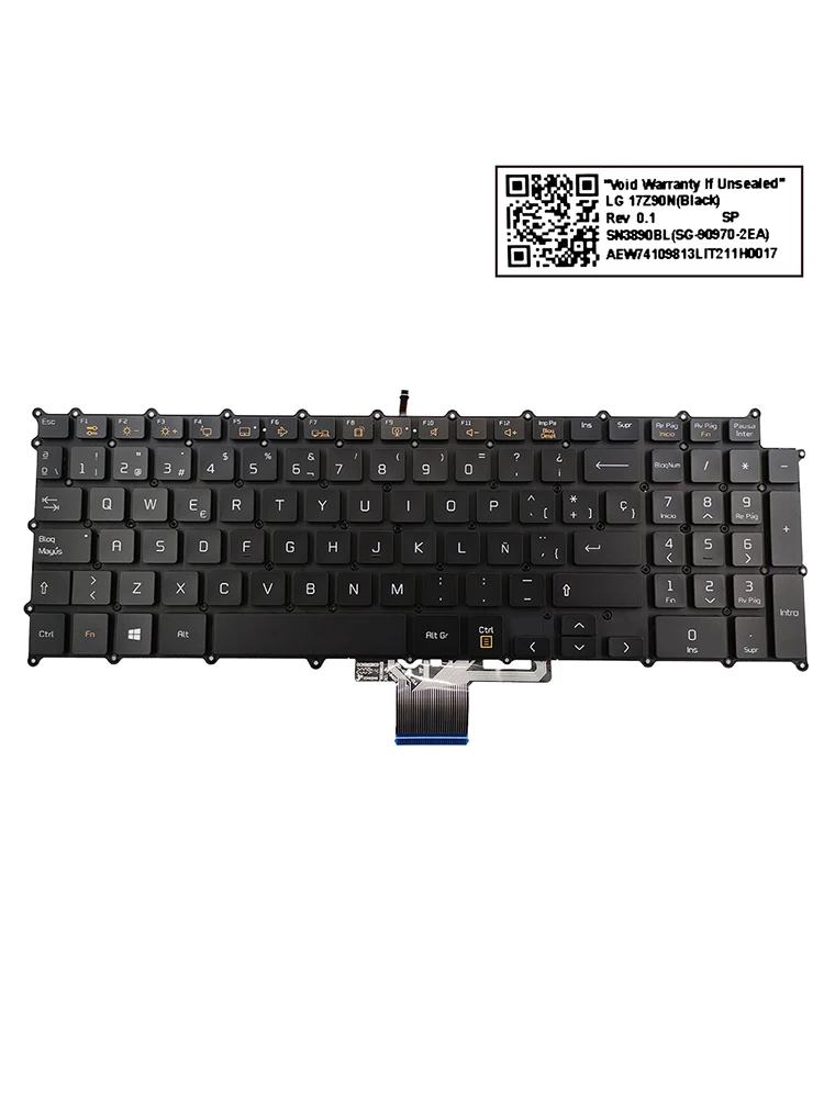 Espanha Espanhol Teclado Backligh para lg Gram 17 17z90n Portátil Retroiluminado Substituição Teclados Genuínos Sn3890bl Sg-909702ea sp es - Imagem 6