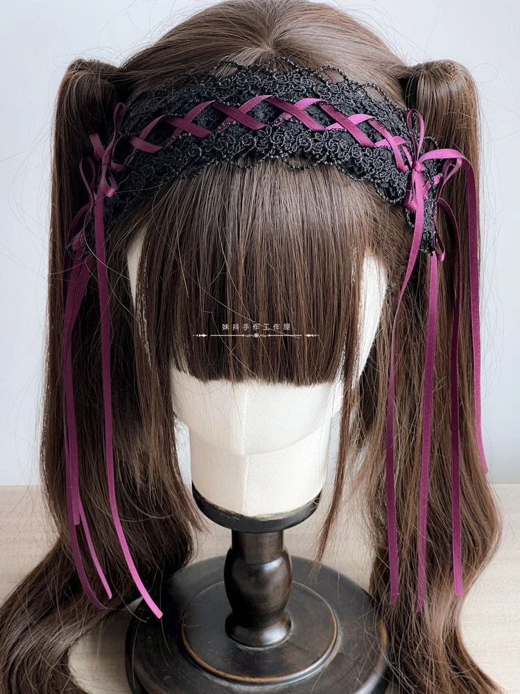 Giapponese dolce bella fascia per capelli Lola cameriera fascia per capelli pizzo Bowknot fascia Cosplay copricapo accessori carini  200000532