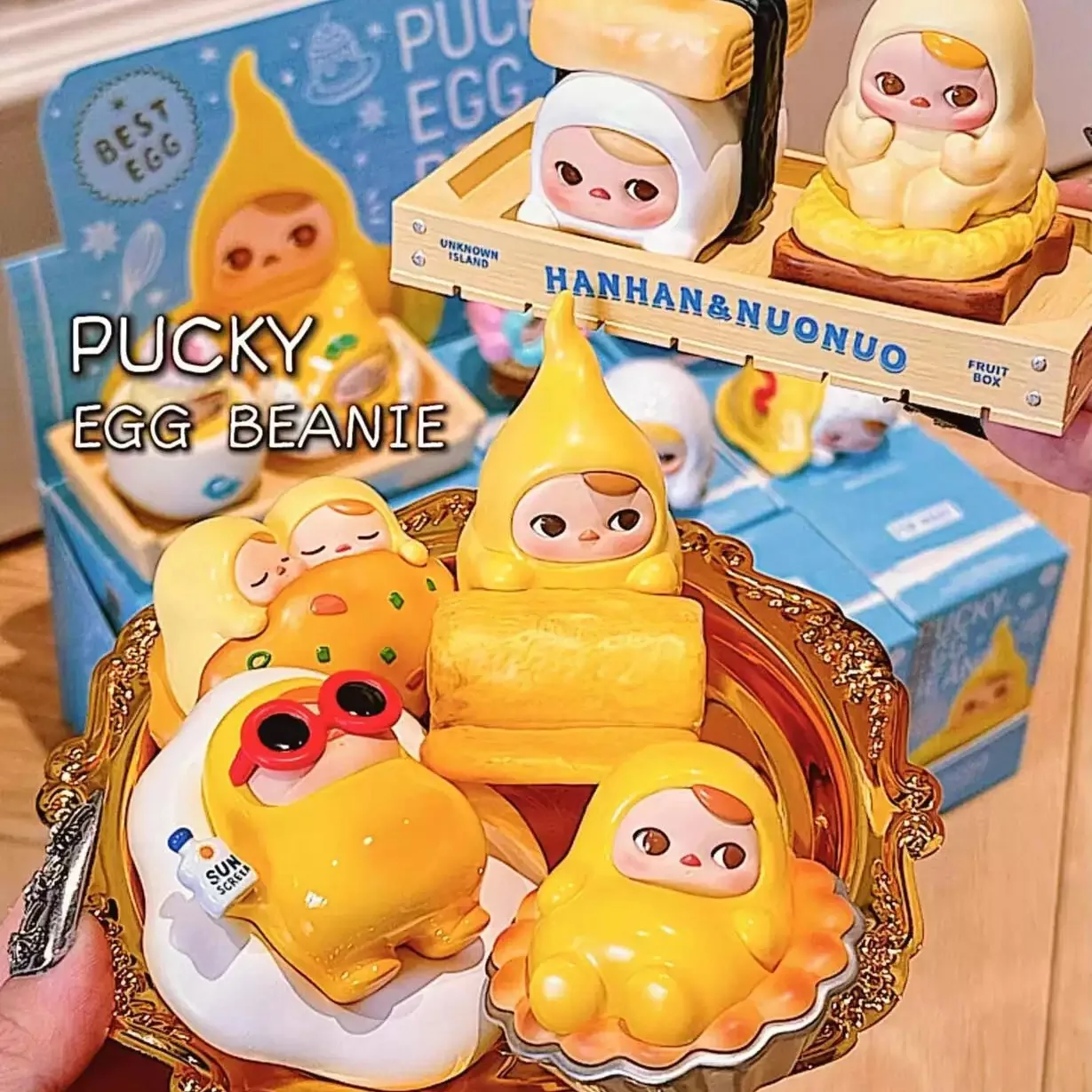 블라인드 박스 POP MART PUCKY 에그 비니 시리즈 미스터리 박스 수..