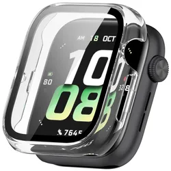 Durable Tempered Glass Protective Case for Smartwatch - Scratch-Resistant Cover and Screen Protector Accessory (Transparent)