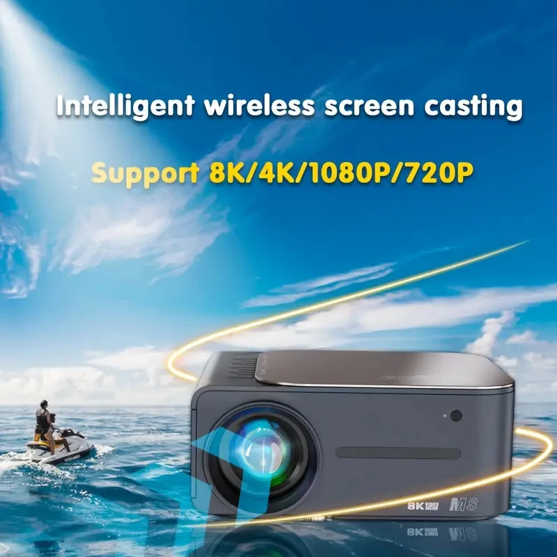 Smart Projector Android 9 4K 8K Wifi6 Voice Control Electronic Focus BT5.0 Movie Beam Home Cinema Beamer Full HD 1080P Projector