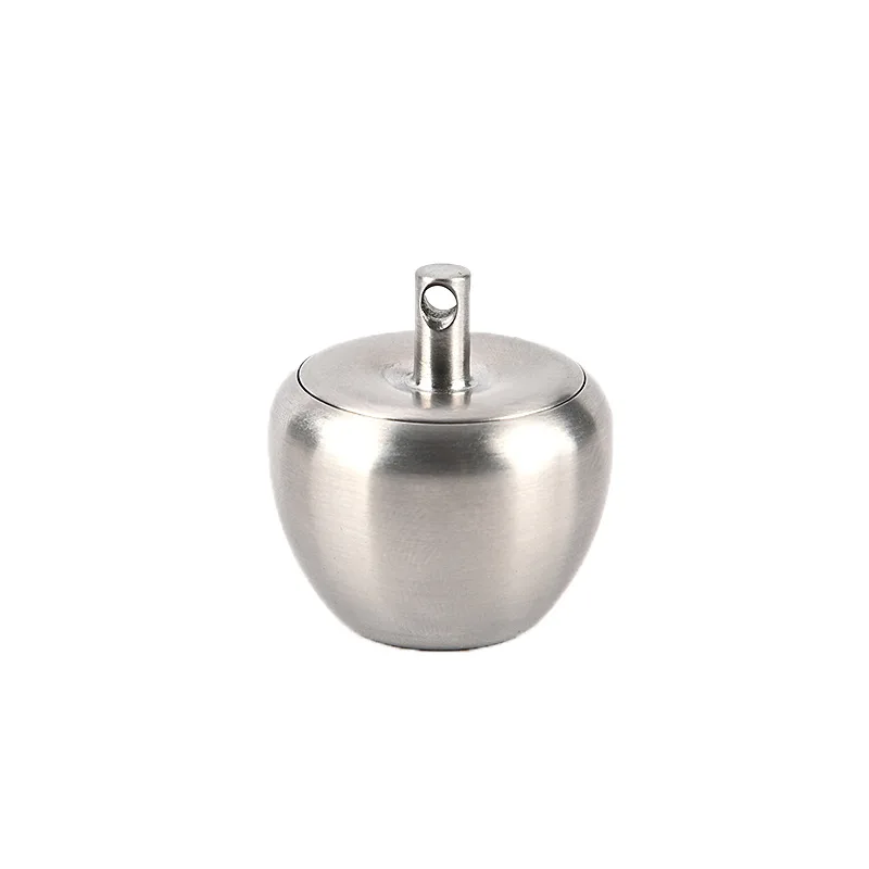 Mini Stainless Steel Apple Shape First Aid Medicine Bottle EDC Waterproof Warehouse Sealed Pill Box Key Chain Survival Tool